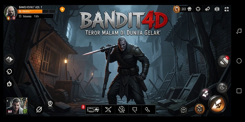 Tangkapan layar gameplay menunjukkan suasana menakutkan game BANDIT4D.