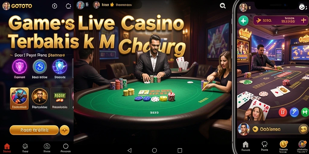 Screenshot gameplay GOTOTO yang menampilkan dealer dan suasana kasino langsung.