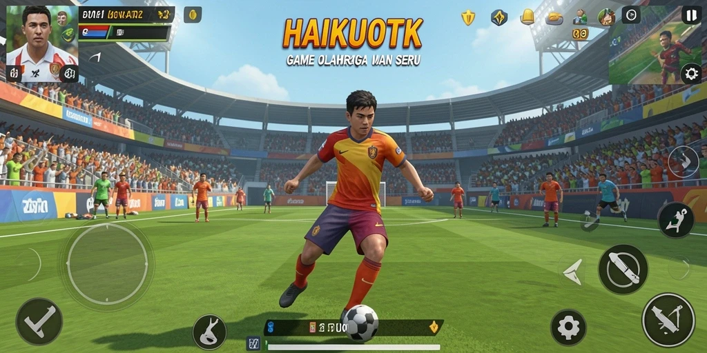 Tampilan gameplay seru dalam HAIKUOTK yang melibatkan berbagai cabang olahraga.