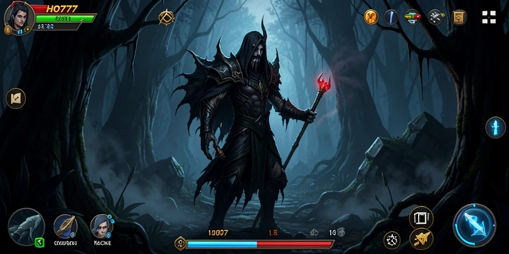 Screenshot gameplay HO777 menampilkan suasana horror yang menegangkan.