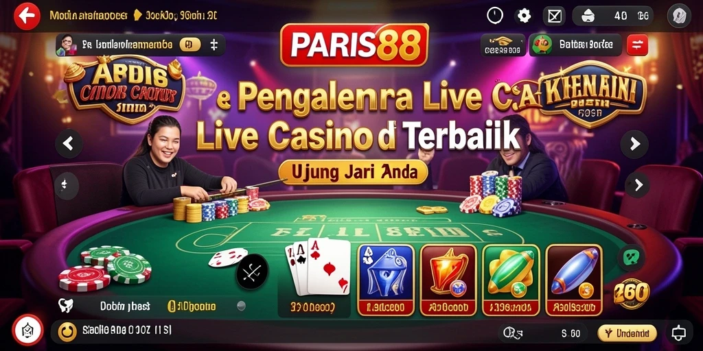 Tampilan gameplay Live Casino yang mengesankan di PARIS88.