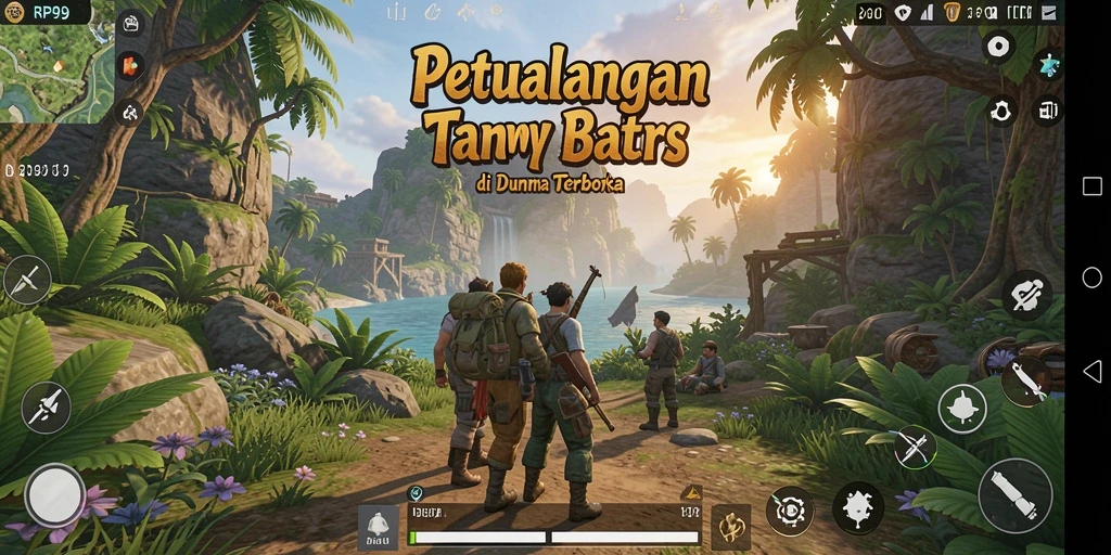 Tangkapan layar RP99 menampilkan pemain menjelajahi dunia terbuka dengan pemandangan indah.