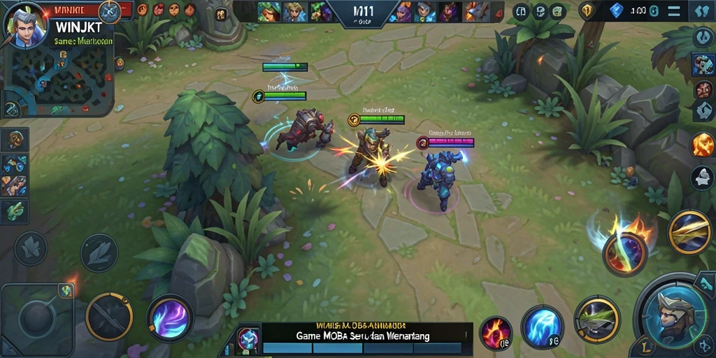Gameplay seru dalam <strong>WINJKT</strong> dengan pertarungan tim yang intens.